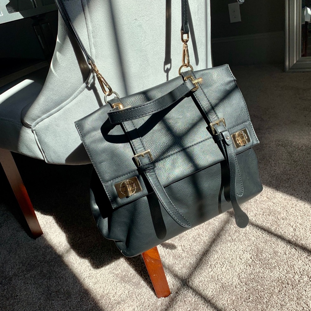 Vintage Black Crossbody Satchel Bag